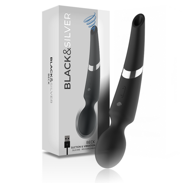 BLACK&SILVER - BECK BACCHETTA E VENTOSA 2 IN 1 IN SILICONE