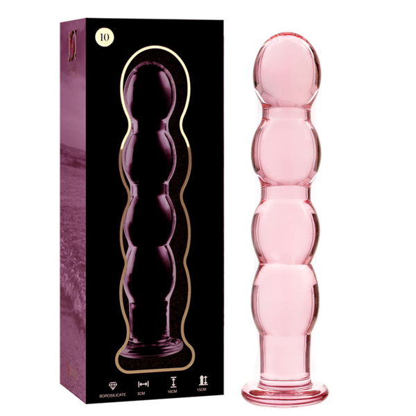 NEBULA SERIES BY IBIZA - MODELLO 10 DILDO IN VETRO BOROSILICATO ROSA 16.5 CM -O- 3.5 CM