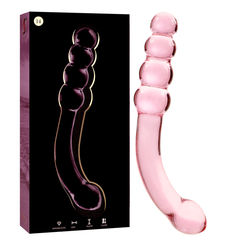 NEBULA SERIES BY IBIZA - MODELLO 14 DILDO IN VETRO BOROSILICATO ROSA 18.5 CM -O- 3 CM