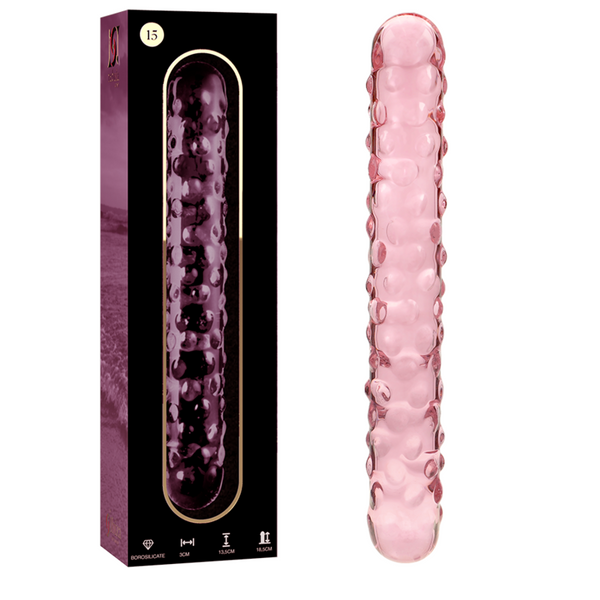 NEBULA SERIES BY IBIZA - MODELLO 15 DILDO IN VETRO BOROSILICATO ROSA 18.5 CM -O- 3 CM