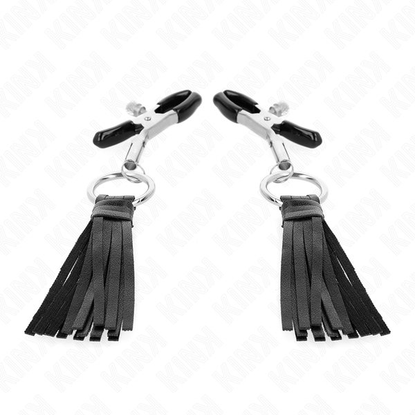 KINK - MORSETTI PER CAPEZZOLI IN SIMILPELLE CON NAPPINE 6 CM