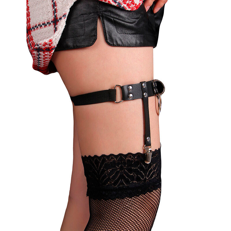 SUBBLIME - 953744 GIARRETRELLA PUNK IN PELLE REGOLABILE NERA TAGLIA UNICA