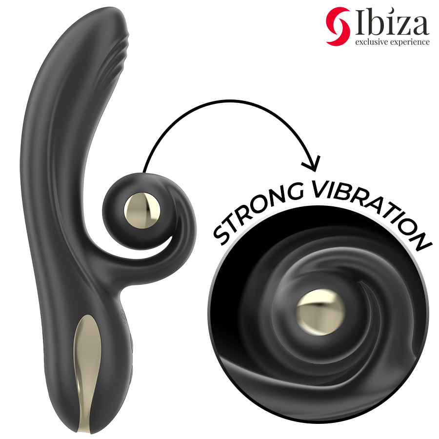 IBIZA - VIBRATORE TWISTER CON STIMOLATORE CURVA E VIBRO-ROTAZIONE