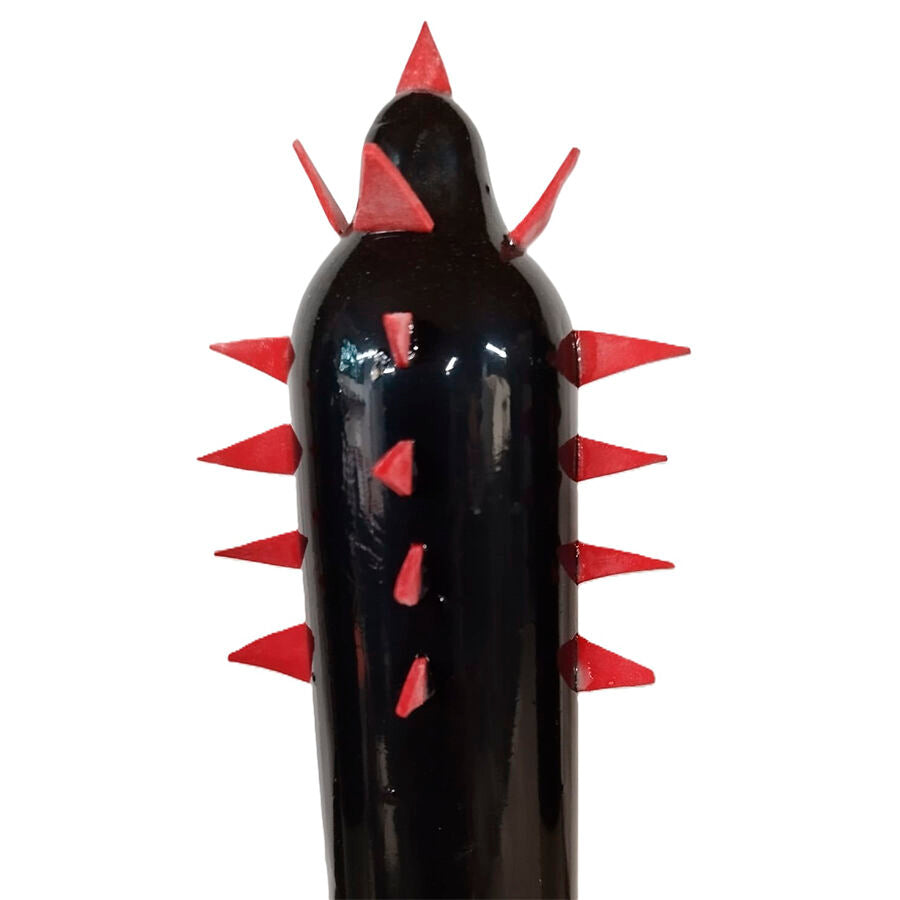 CONDOMERIE - PRESERVATIVI NOVITÀ DIPINTI A MANO CACTUS NERO XL