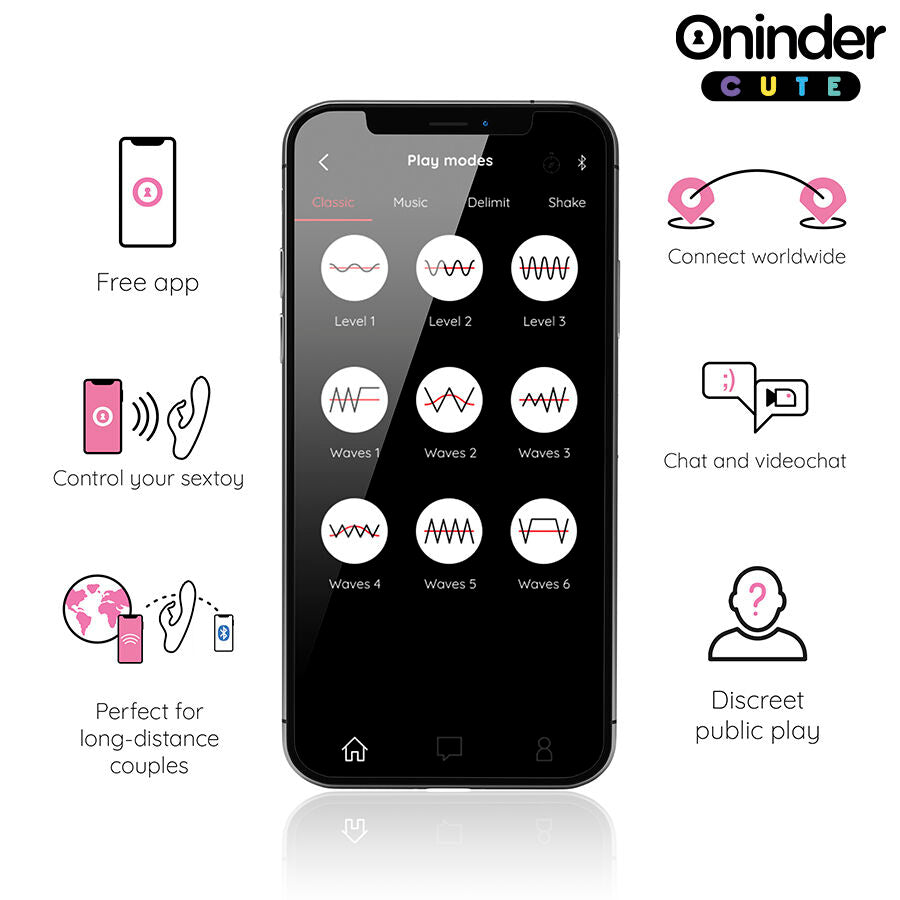 ONINDER CUTE - VIBRATORE CONIGLIETTO D'AMORE PER PUNTO G E CLITORIDE - APP GRATUITA IN TUTTO IL MONDO