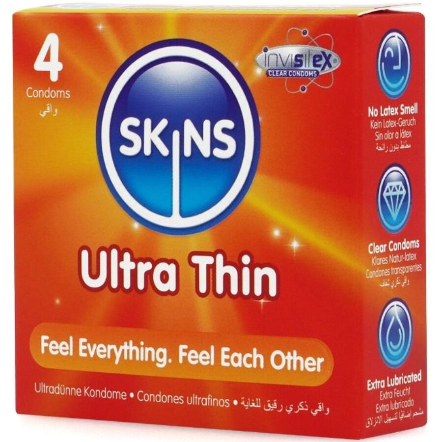 SKINS - PRESERVATIVI ULTRA SOTTILI PREMIUM CONFEZIONE DA 4
