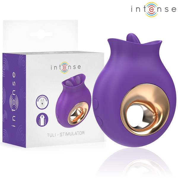 INTENSE - STIMOLATORE CLITORIDEO TULI 9 VIBRAZIONI E 9 OSCILLAZIONI VIOLA