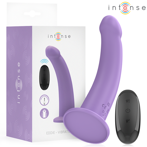 INTENSE - VIBRATORE EDDIE 17,5 CM 10 VIBRAZIONI VIOLA TELECOMANDO