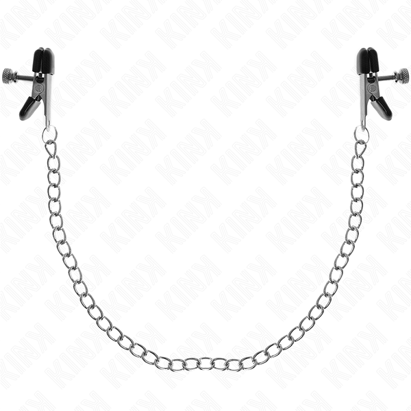 KINK - MORSETTI PER CAPEZZOLI A CATENA PIATTA ARGENTO 34 CM
