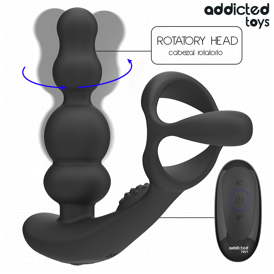 ADDICTED TOYS - MASSAGGIATORE PROSTATICO ROTANTE CON TELECOMANDO