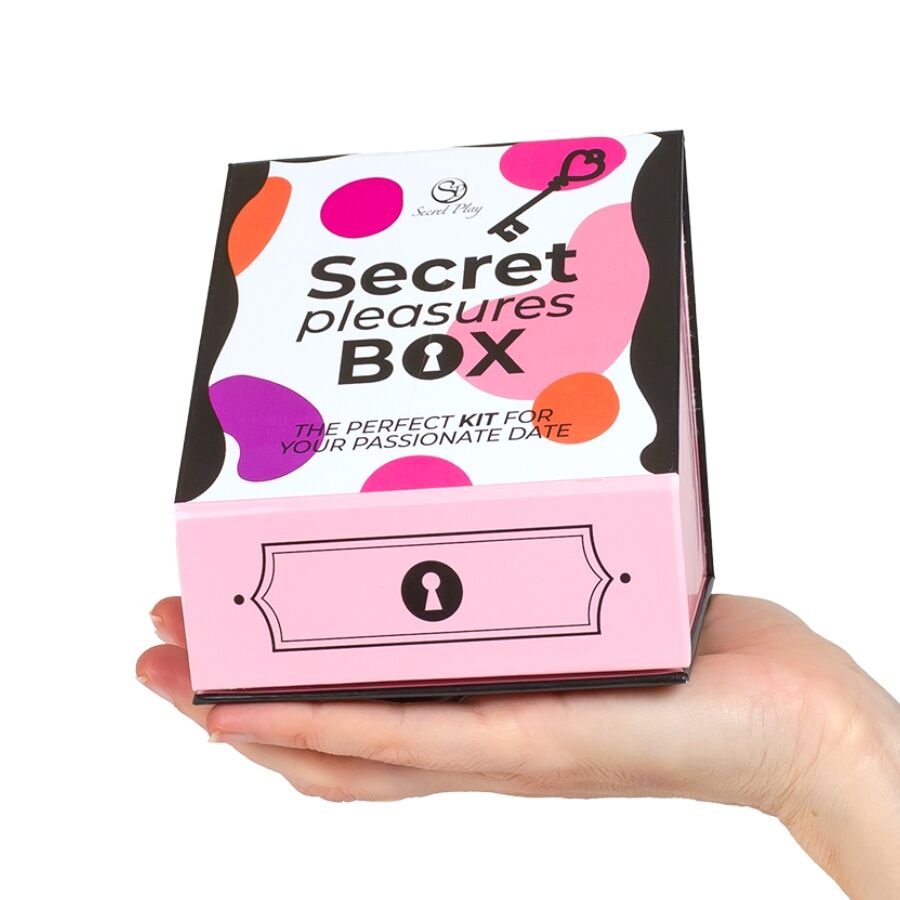 SECRET PLAY - PLEASURES BOX PER COPPIE: DADI + PROIETTILE VIBRANTE + PENNA CON PIUMA