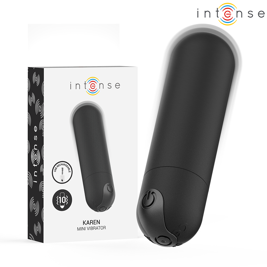 INTENSE - KAREN MINI PROIETTILE VIBRANTE RICARICABILE NERO