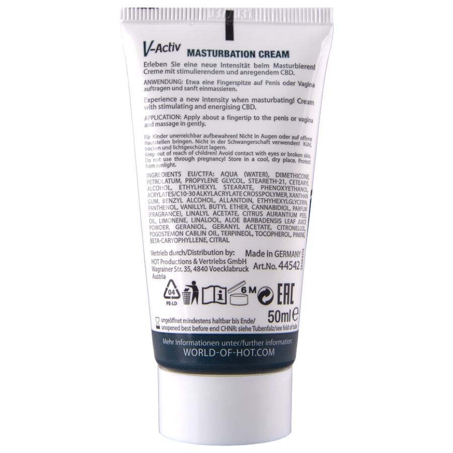 HOT - CREMA PER LA MASTURBAZIONE CON CBD - UNISEX 100ML