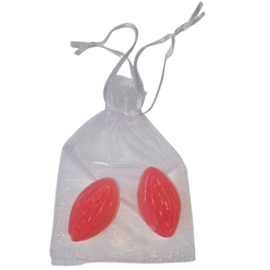 DIABLO PICANTE - 2 SAPONI PROFUMATI A FORMA DI VAGINA ROSSI