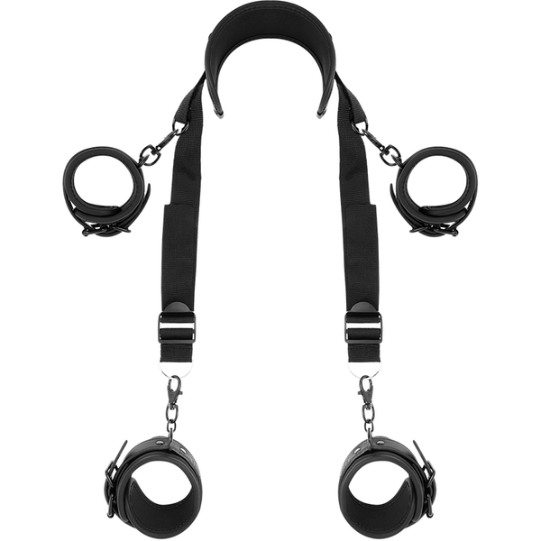 FETISH SUBMISSIVE - POSIZIONE MASTER CON 4 MANETTE RIVESTITE IN NOPRENE